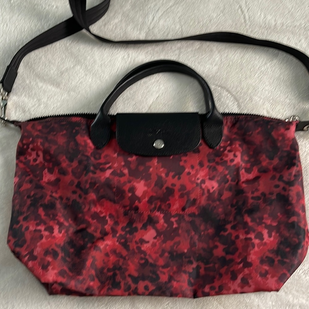 Longchamp Modele Depose Red & Black camouflage